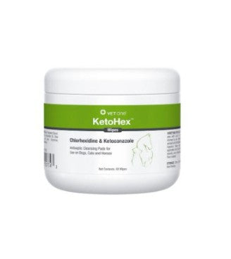 KetoHex Wipes for Dogs, Cats and Horses, 50 Count