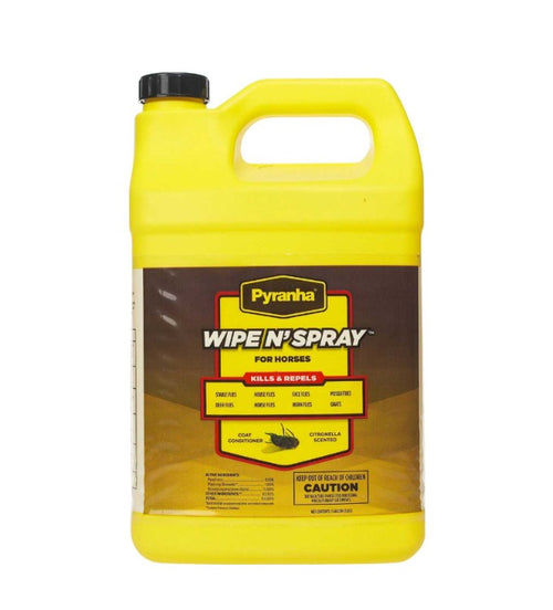 Pyranha Wipe N' Spray Fly Spray for Horses - Gallon