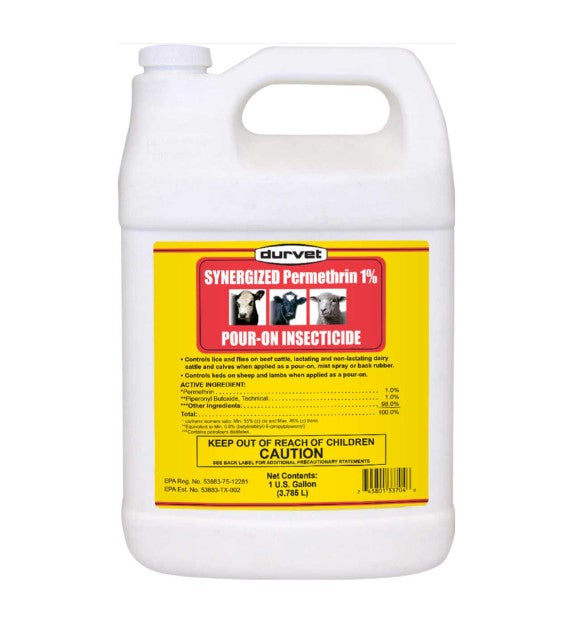 Synergized Permethrin 1% Pour-On Insecticide, 1 Gallon