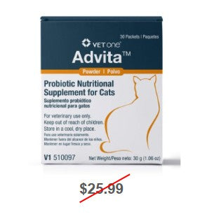Advita Probiotic Powder Nutritional Supplement for Cats, 1gm 30pk