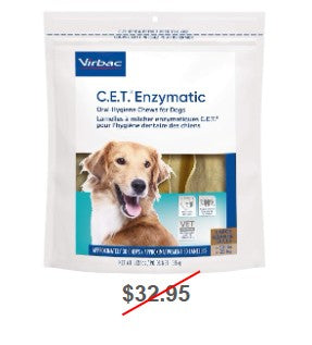 C.E.T. Enzymatic Oral Hygiene Chews for Dogs, Large, 30 Count