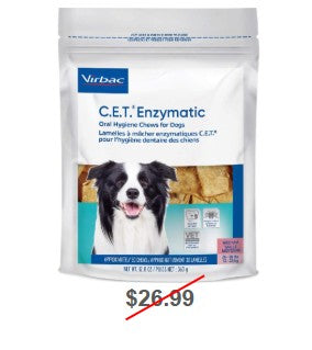 C.E.T. Enzymatic Oral Hygiene Chews for Dogs, Medium, 30 Count