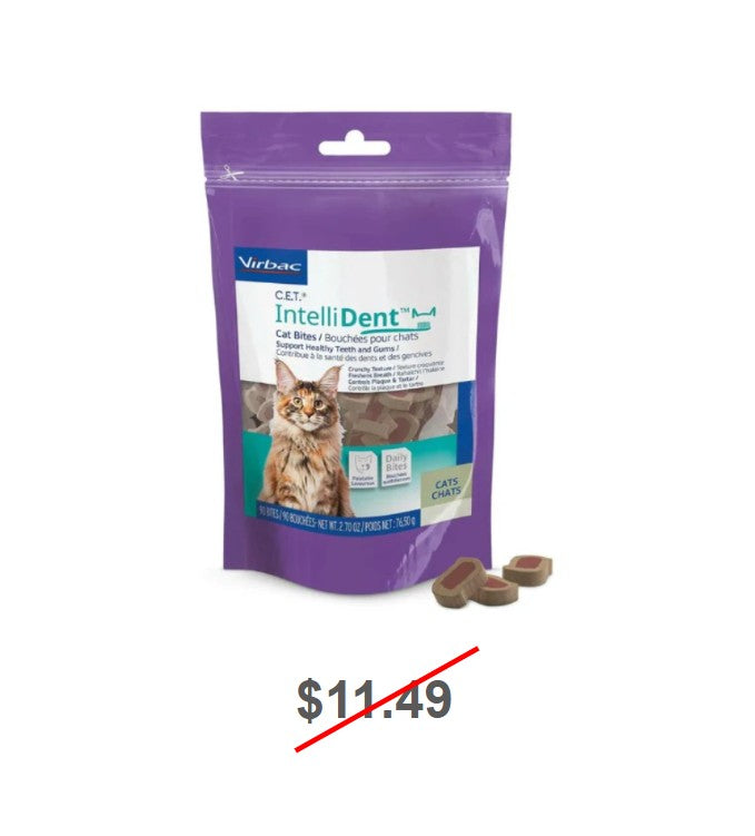 C.E.T. IntelliDent Cat Bites, 90 Count