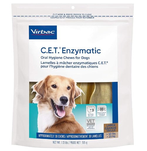 C.E.T. Enzymatic Oral Hygiene Chews for Dogs, Large, 30 Count - ADD TO CART TO SEE COSTPLUS PRICE