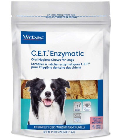 C.E.T. Enzymatic Oral Hygiene Chews for Dogs, Medium, 30 Count