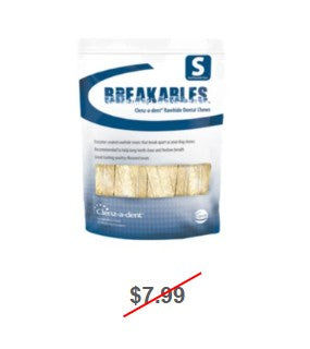 Clenz-a-dent Breakables Rawhide Dental Chews, Small, 15 Count