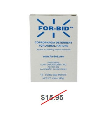 For-Bid Coprophagia Deterrent for Animal Rations, 8gm Packets Box of 12