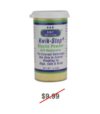 Kwik Stop Styptic Powder with Benzocaine, 0.5oz