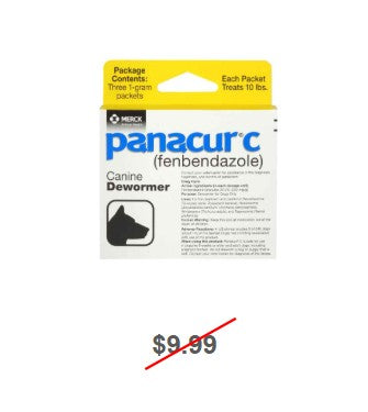 Panacur C Canine Dewormer, Three 1gm Packets