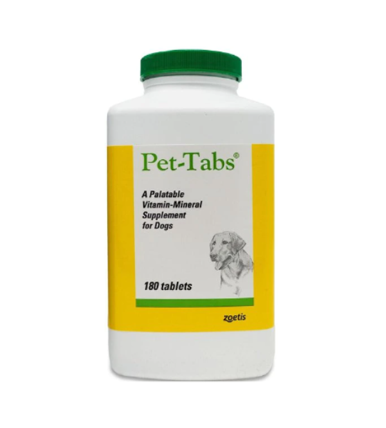Pet-Tabs Palatable Vitamin-Mineral Supplement for Dogs, 180 Tablets