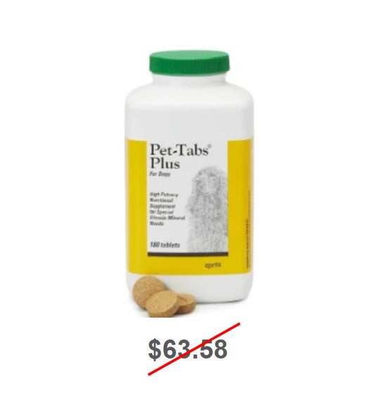 Pet-Tabs Plus for Dogs, High Potency Nutritional Supplement for Special Vitamin-Mineral Needs, 180 Tablets