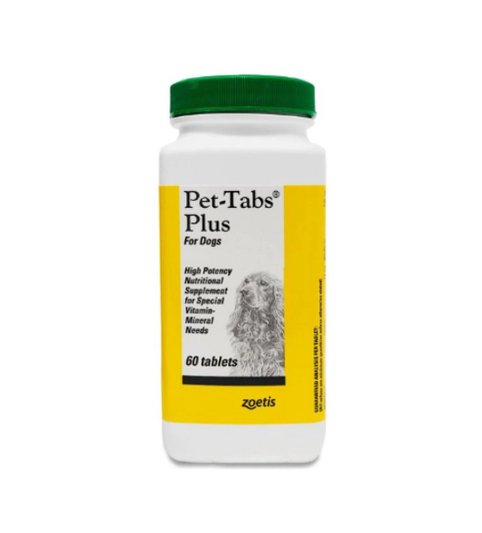 Pet-Tabs Plus for Dogs, High Potency Nutritional Supplement for Special Vitamin-Mineral Needs, 60 Tablets