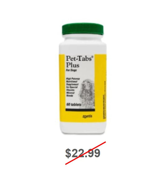 Pet-Tabs Plus for Dogs, High Potency Nutritional Supplement for Special Vitamin-Mineral Needs, 60 Tablets