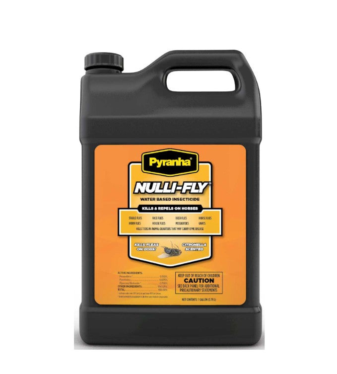 Pyranha Nulli-Fly Water Based Insecticide Fly Spray for Horses - Gallon