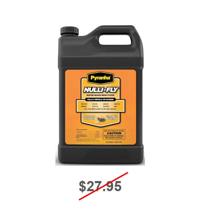 Pyranha Nulli-Fly Water Based Insecticide Fly Spray for Horses - Gallon
