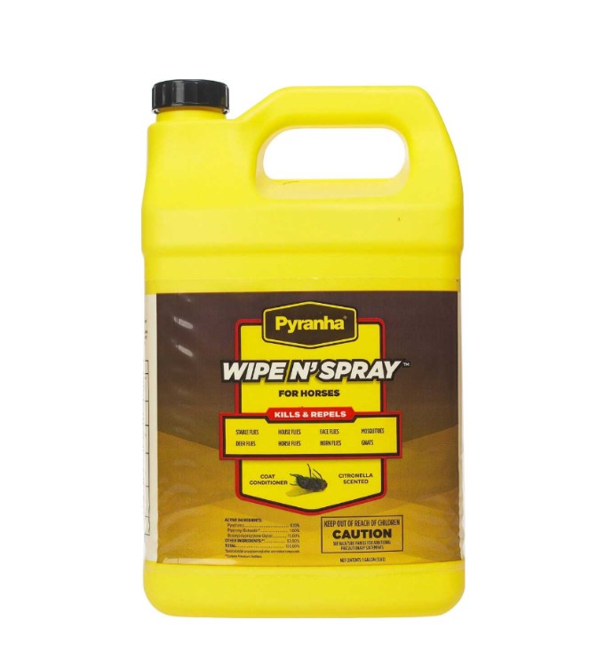 Pyranha Wipe N' Spray Fly Spray for Horses - Gallon