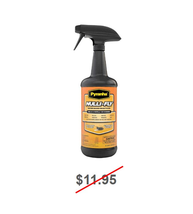 Pyranha Nulli-Fly Water Based Insecticide Fly Spray for Horses - 32oz