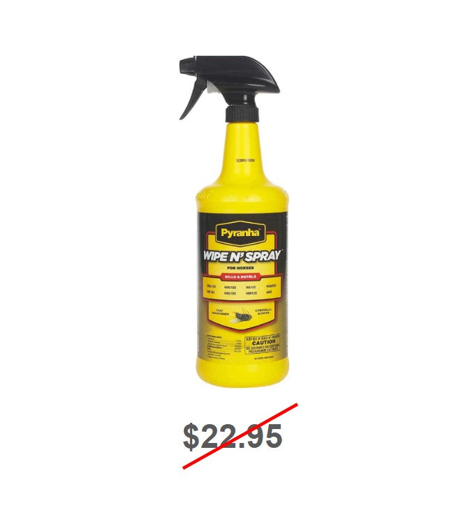 Pyranha Wipe N' Spray Fly Spray for Horses - Quart