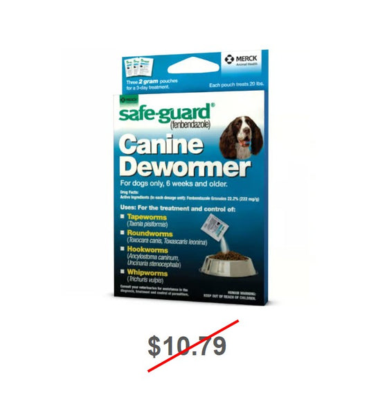 Safe-Guard Canine Dewormer, Three 2gm Packets