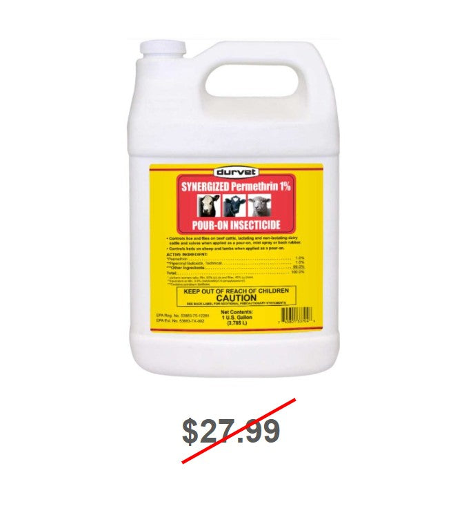 Synergized Permethrin 1% Pour-On Insecticide, 1 Gallon