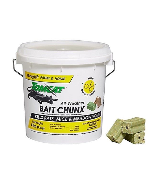 Tomcat 4 lb. All-Weather Rodent Block Bait Chunx, 1 oz. Chunx ...