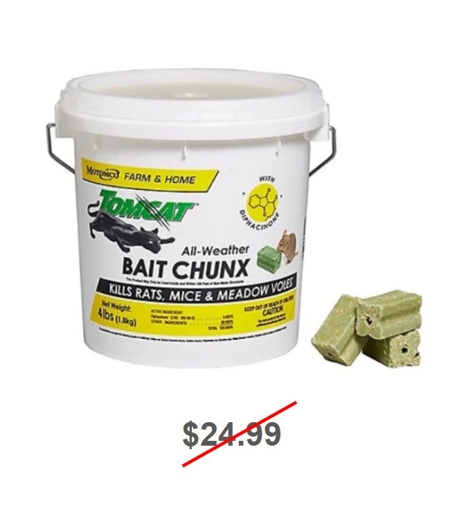 Tomcat 4 lb. All-Weather Rodent Block Bait Chunx, 1 oz. Chunx
